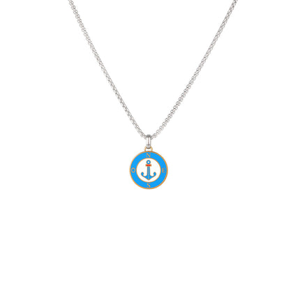 Collar Con Diseño Colgante Redondo De Flecha Para Hombre De Acero Inoxidable