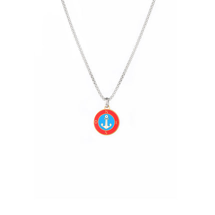 Collar Con Diseño Colgante Redondo De Flecha Para Hombre De Acero Inoxidable