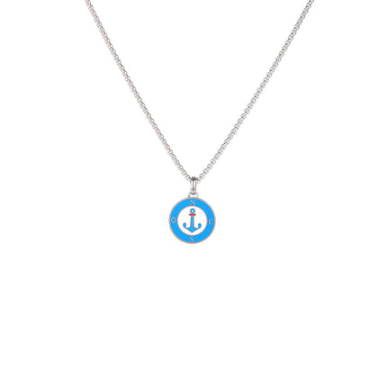 Collar Con Diseño Colgante Redondo De Flecha Para Hombre De Acero Inoxidable