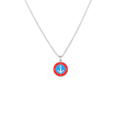 Collar Con Diseño Colgante Redondo De Flecha Para Hombre De Acero Inoxidable