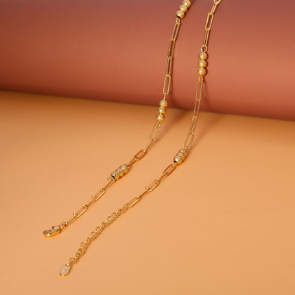Collar De Cuentas Y Geométricas De Lujo, Oro 14K Cobre, Diseño Elegante