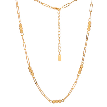 Collar De Cuentas Y Geométricas De Lujo, Oro 14K Cobre, Diseño Elegante