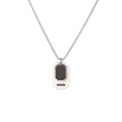 Collar Con Diseño Vintage Colgante De Placa Rectangular Para Hombre De Acero Inoxidable