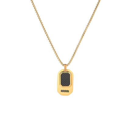 Collar Con Diseño Vintage Colgante De Placa Rectangular Para Hombre De Acero Inoxidable