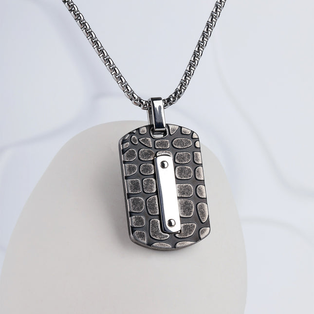 Collar Vintage Minimalista Con Colgante Para Hombre De Acero Inoxidable