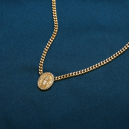 Collar Elegante De 14K Estilo Ins Con Colgante De Virgen María