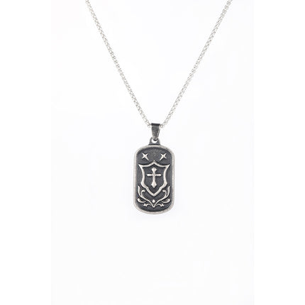 Collar Con Diseño Colgante De Cruz De Llama Para Hombre De Acero Inoxidable