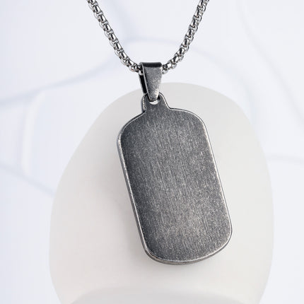 Collar Con Diseño Colgante De Cruz De Llama Para Hombre De Acero Inoxidable