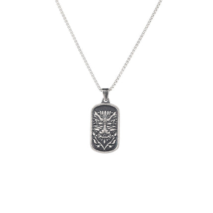 Collar Con Diseño Colgante De León Vintage Para Hombre De Acero Inoxidable Chapado En Plata