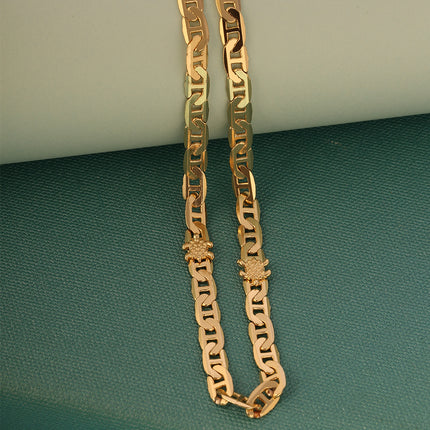 Collar Con Diseño Hip Hop Vintage Para Hombre De Cobre Chapado En Oro 14K