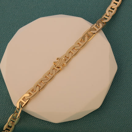 Collar Con Diseño Hip Hop Vintage Para Hombre De Cobre Chapado En Oro 14K