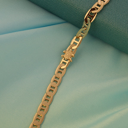 Collar Con Diseño Hip Hop Vintage Para Hombre De Cobre Chapado En Oro 14K