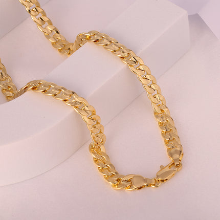 Collar Para Hombre De Estilo Moderno Y Sofisticado De Cobre Chapado En Oro 14K