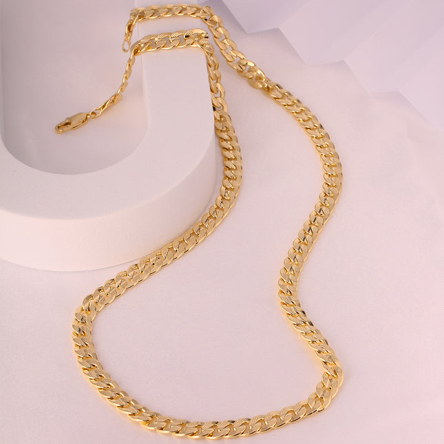 Collar Para Hombre De Estilo Moderno Y Sofisticado De Cobre Chapado En Oro 14K