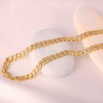 Collar Para Hombre De Estilo Moderno Y Sofisticado De Cobre Chapado En Oro 14K