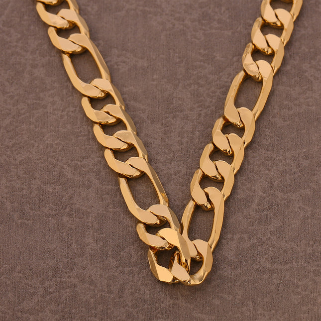 Collar Para Hombre Con Diseño Plano De Moderno Y Moda De Cobre Chapado En Oro 14K