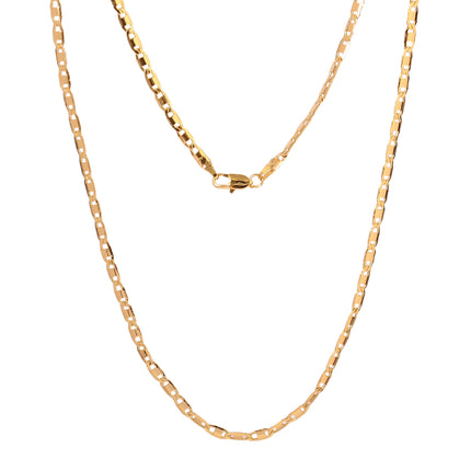 Collar De Estilo Nariz De Cerdo Chapado En Oro 14K, Cadenas Diseño Plano