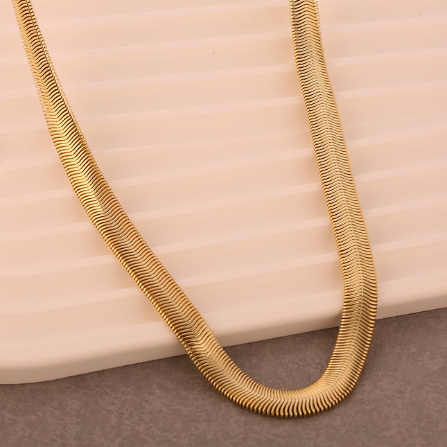 Collar De Cadena Serpiente En Oro 14K, Estilo Ins 45cm y 60cm Disponibles