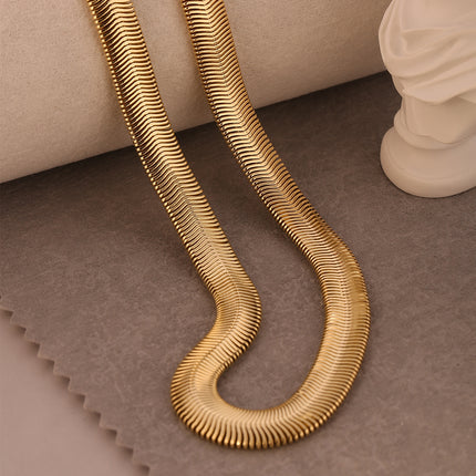 Collar De Cadena Serpiente En Oro 14K, Estilo Ins 45cm y 60cm Disponibles