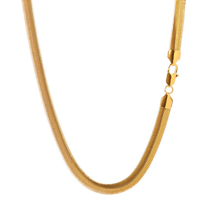 Collar De Cadena Serpiente En Oro 14K, Estilo Ins 45cm y 60cm Disponibles