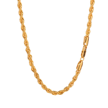 Collar De Cuerda Retorcida Joyería De Cobre Chapado Oro 14K Diseño Elegante