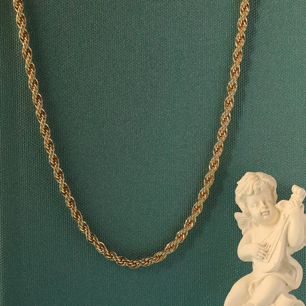 Collar De Cuerda Retorcida Joyería De Cobre Chapado Oro 14K Diseño Elegante