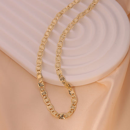 Collar Con Diseño Plano Moda Y Moderno Para Hombre De Cobre Chapado En Oro 14K