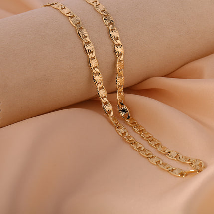 Collar Con Diseño Plano Moda Y Moderno Para Hombre De Cobre Chapado En Oro 14K