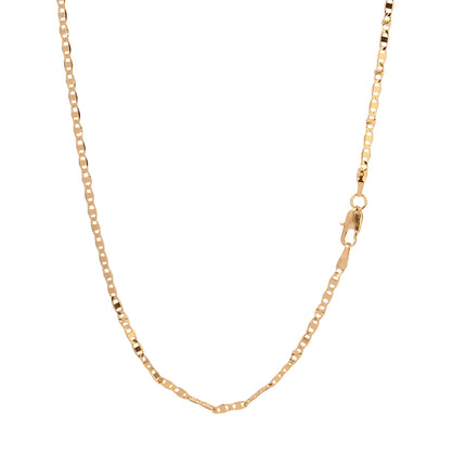 Collar De Cadena Dorado 14K Lisa Para Mujer, Diseño Minimalista