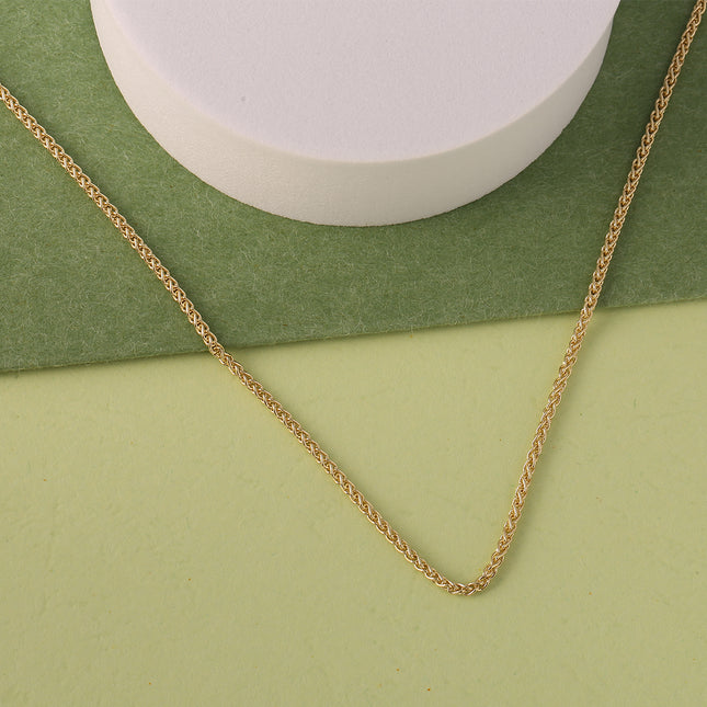 Collar De Cadena Con Diseño Geométrico Torcido En Oro De 14K