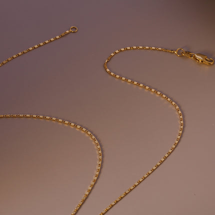 Collar De Cobre Chapado En Oro 14K, Cadena Minimalista y Moderna para Mujer