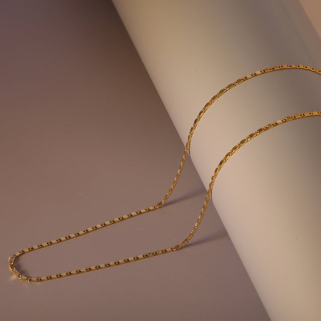 Collar De Cobre Chapado En Oro 14K, Cadena Minimalista y Moderna para Mujer
