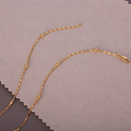 Collar Con Esferas De Cobre Chapado En Oro De 14K, Cadena Sofisticado