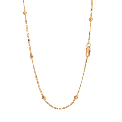 Collar Con Esferas De Cobre Chapado En Oro De 14K, Cadena Sofisticado