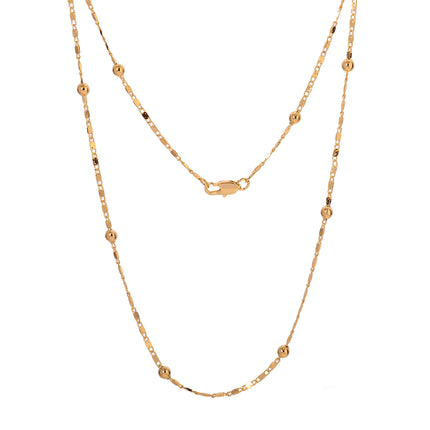 Collar Con Esferas De Cobre Chapado En Oro De 14K, Cadena Sofisticado
