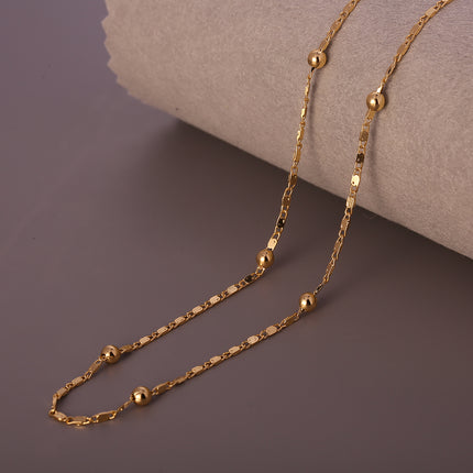 Collar Con Esferas De Cobre Chapado En Oro De 14K, Cadena Sofisticado