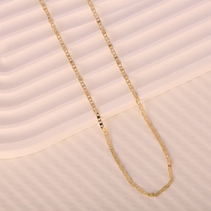 Collar De Cadena Lisa De Cobre Chapado En Oro De 14K Clásico Y Versátil