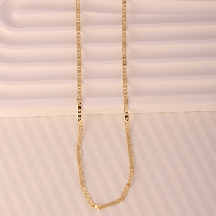 Collar De Cadena Lisa De Cobre Chapado En Oro De 14K Clásico Y Versátil