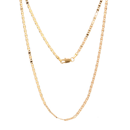 Collar De Cadena Lisa De Cobre Chapado En Oro De 14K Clásico Y Versátil