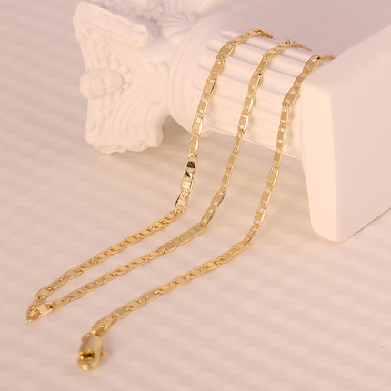Collar De Cadena Lisa De Cobre Chapado En Oro De 14K Clásico Y Versátil