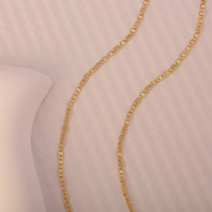Collar De Cadena Lisa De Cobre Chapado En Oro De 14K Clásico Y Versátil