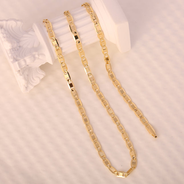 Collar De Cadena Chapado En Oro 14K Estilo Versátil Y Diseño Con Volumen