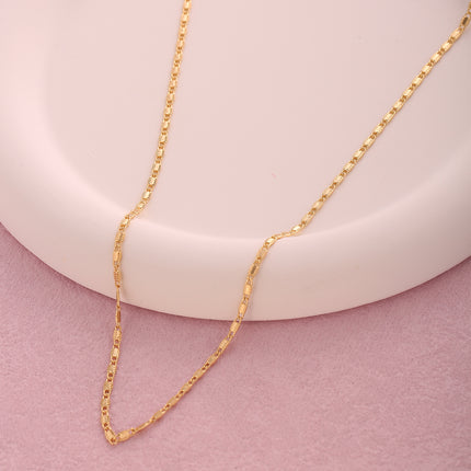 Collar De Cadena Cobre Chapados En Oro De 14K Estilo Vintage Y Simple