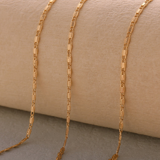 Collar De Cadena Cobre Chapados En Oro De 14K Estilo Vintage Y Simple