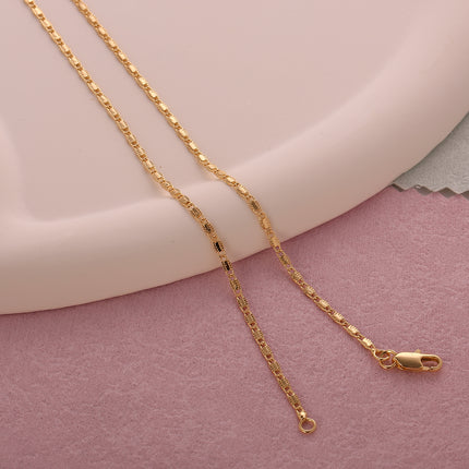Collar De Cadena Cobre Chapados En Oro De 14K Estilo Vintage Y Simple