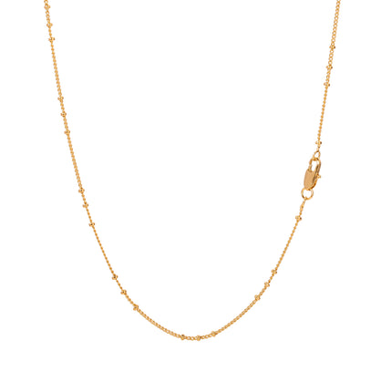 Collar De Cadena Espiral Con Cuentas De Oro 14K, Diseño Minimalista
