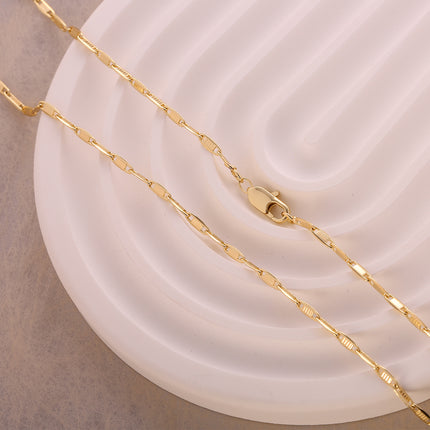Collar Chapado En Oro De 14K Estilo Minimalista Con Cadena Clavícula