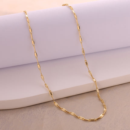 Collar Chapado En Oro De 14K Estilo Minimalista Con Cadena Clavícula
