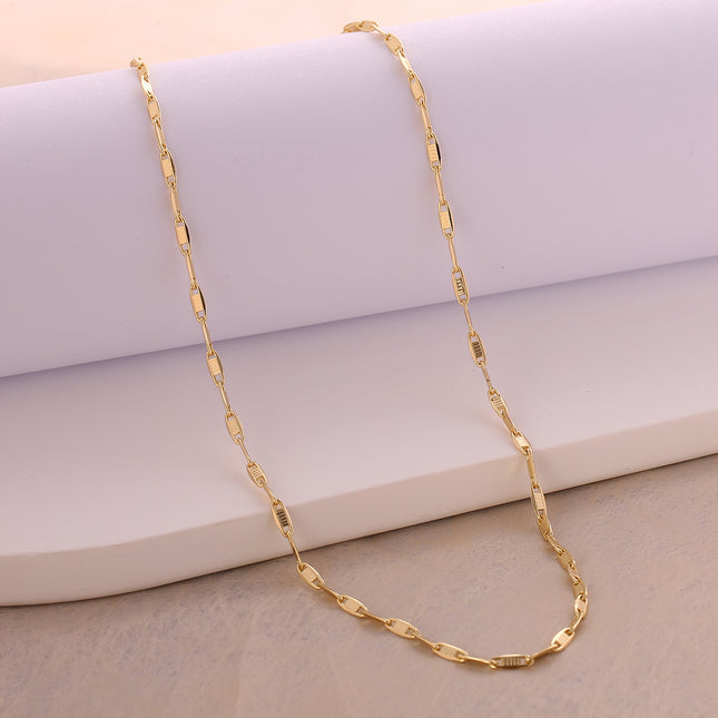 Collar Chapado En Oro De 14K Estilo Minimalista Con Cadena Clavícula