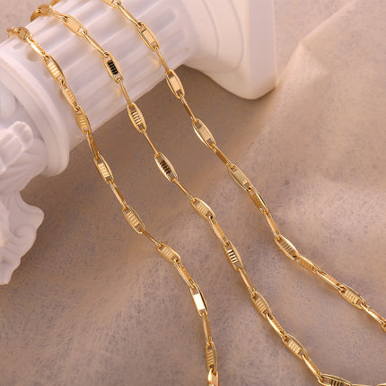 Collar Chapado En Oro De 14K Estilo Minimalista Con Cadena Clavícula